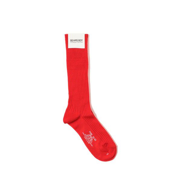 BEAMSBOY「BEAMS BOY / ミリタリー リブ ロングソックス」|ソックス|RED