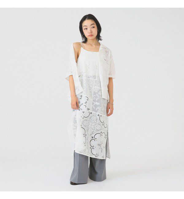Ray BEAMS 「レース パッチワーク キャミ ワンピース」|ワンピース|OFF WHITE