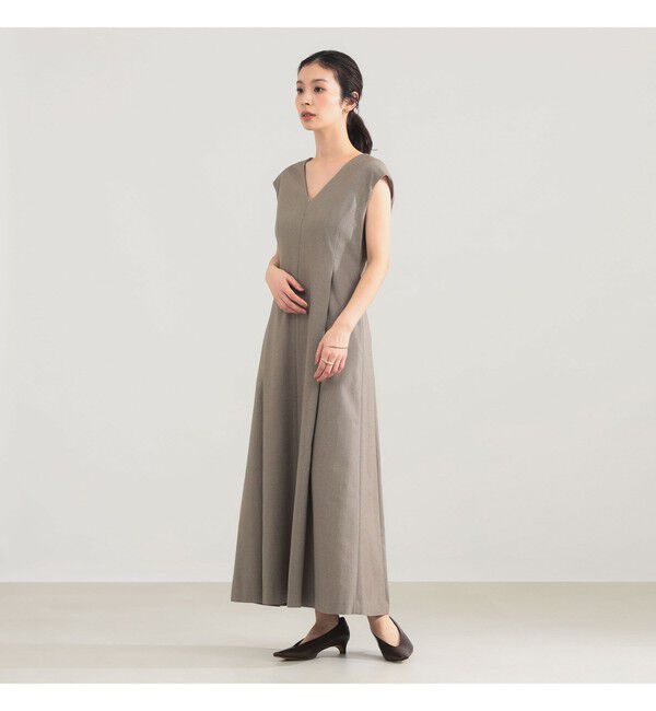 Demi-Luxe BEAMS 「AK+1 / Vネック フレア ノースリーブ ワンピ―ス」|ワンピース|MOCHA