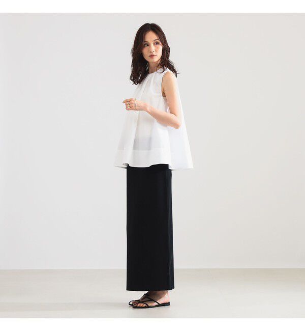 Demi-Luxe BEAMS 「ワイド ヘム ギャザー ノースリーブ ブラウス」|シャツ・ブラウス|