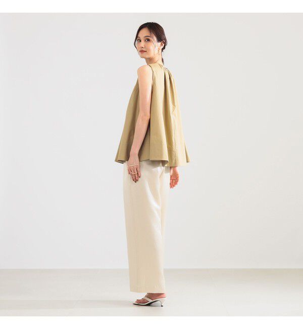 Demi-Luxe BEAMS 「ワイド ヘム ギャザー ノースリーブ ブラウス」|シャツ・ブラウス|