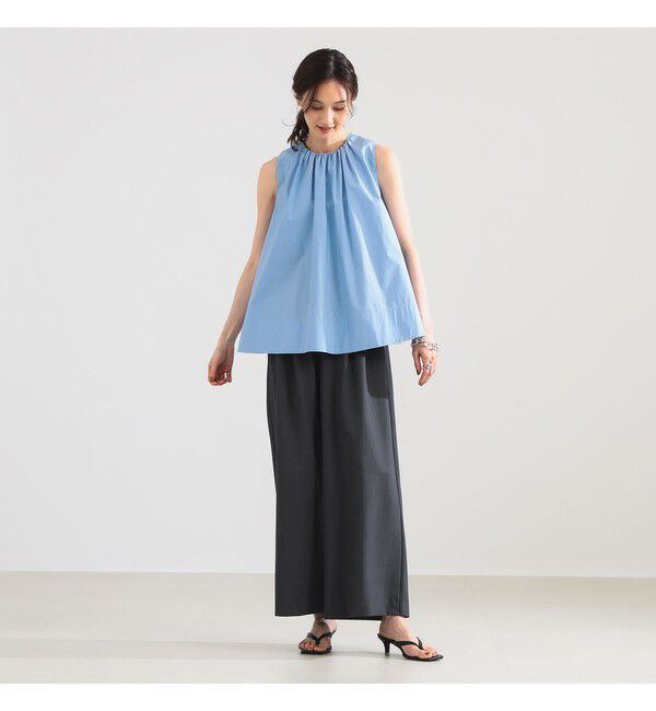 Demi-Luxe BEAMS 「ワイド ヘム ギャザー ノースリーブ ブラウス」|シャツ・ブラウス|