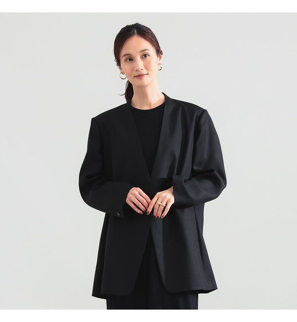 Demi-Luxe BEAMS 「ラペルレス オーバー ジャケット」|ダッフルコート|