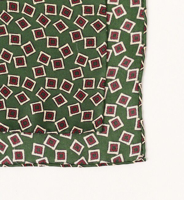 BEAMS「Pocket Chief Square Fine Pattern Print」|ハンカチ|