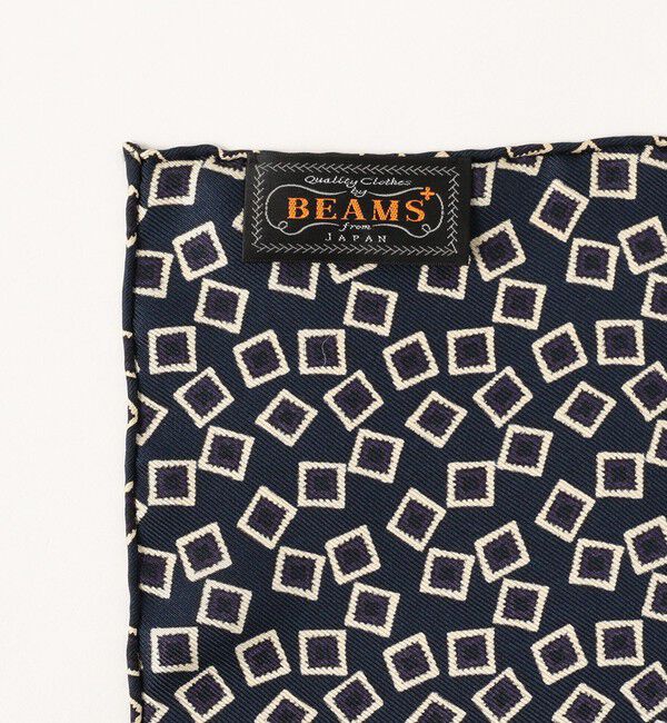 BEAMS「Pocket Chief Square Fine Pattern Print」|ハンカチ|