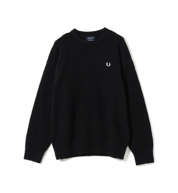 BEAMS「【別注】FRED PERRY / フラッフィ クルーネックニット」|ニット・セーター|BLACK