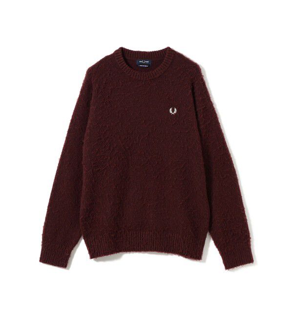 BEAMS「【別注】FRED PERRY / フラッフィ クルーネックニット」|ニット・セーター|OXBLOOD