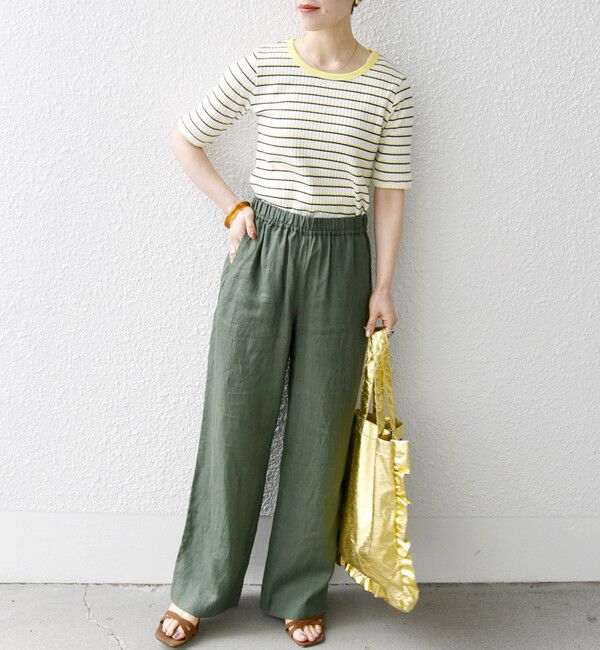 SHIPS any「【WEB限定】SHIPS any:〈洗濯機可能〉テレコ リブ ハーフスリーブ TEE」|Tシャツ・カットソー|