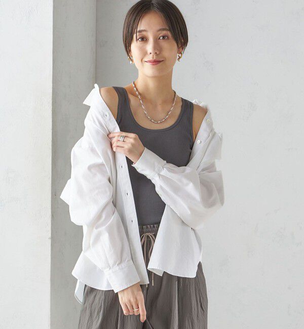 SHIPS for women「オーガニック コットン 2WAY リブ タンクトップ」|タンクトップ|