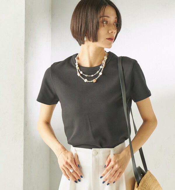 SHIPS for women「オーガニック コットン スムース TEE」|Tシャツ・カットソー|ブラック