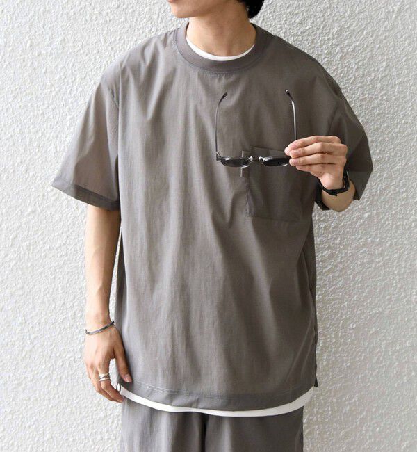 SHIPS any「SHIPS any:〈接触冷感/UVカット〉VEILICE リラックス クルーネック ポケット Tシャツ(セットアップ対応)◇」|シャツ・ブラウス|