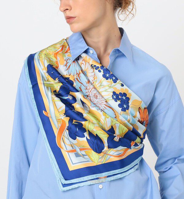 TOMORROWLAND GOODS「manipuri FLOWER シルクスカーフ」|バンダナ・スカーフ|