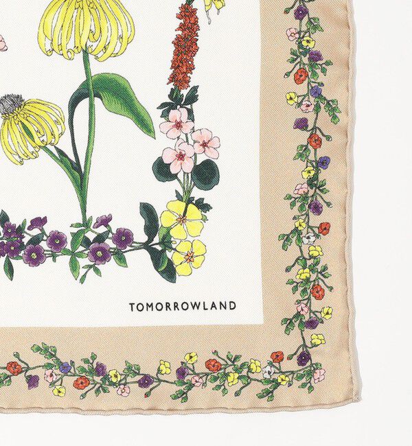 TOMORROWLAND GOODS「ATELIER TOMORROW FLOWER FLAME シルク スカーフ」|バンダナ・スカーフ|
