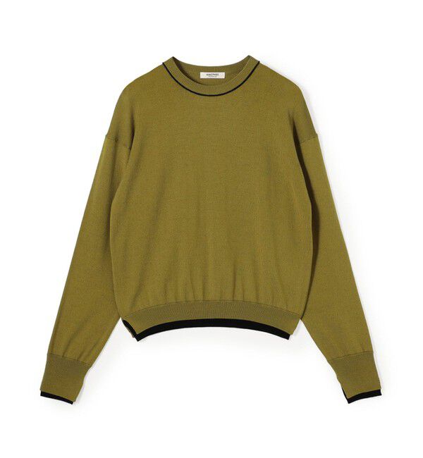MACPHEE「プレーンウール クルーネックプルオーバー」|ニット・セーター|56 カーキ系