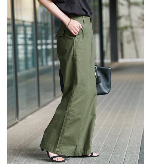 SLOBE IENA「《4サイズ展開/WEB限定/予約》コットンストレートパンツ」|カーゴ|