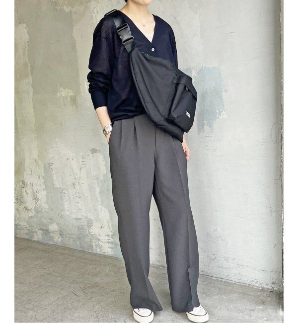 Spick and Span「ダブルクロスツータックパンツ」|スラックス|