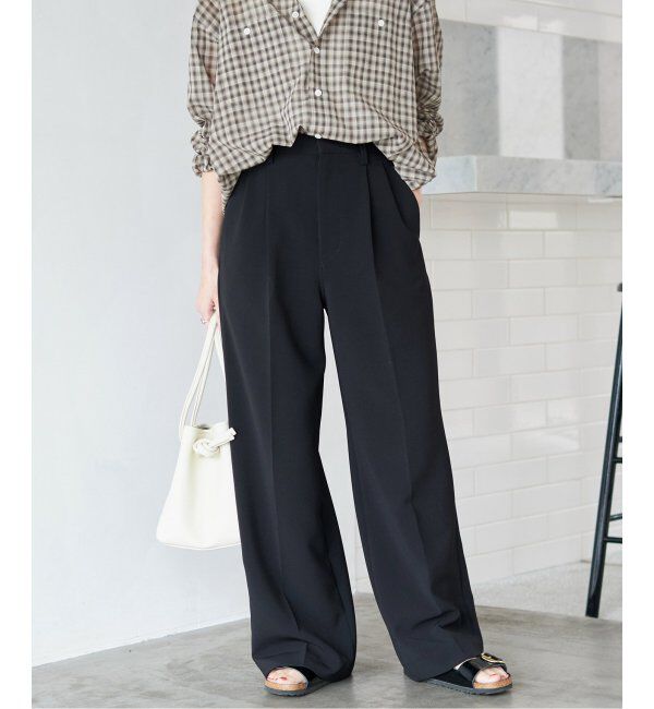 Spick and Span「≪追加≫ダブルクロスツータックパンツ」|スラックス|