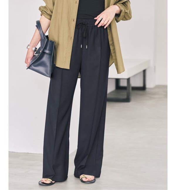 Spick and Span「《予約》ソフトタッチイージースラックスパンツ」|スラックス|ネイビー