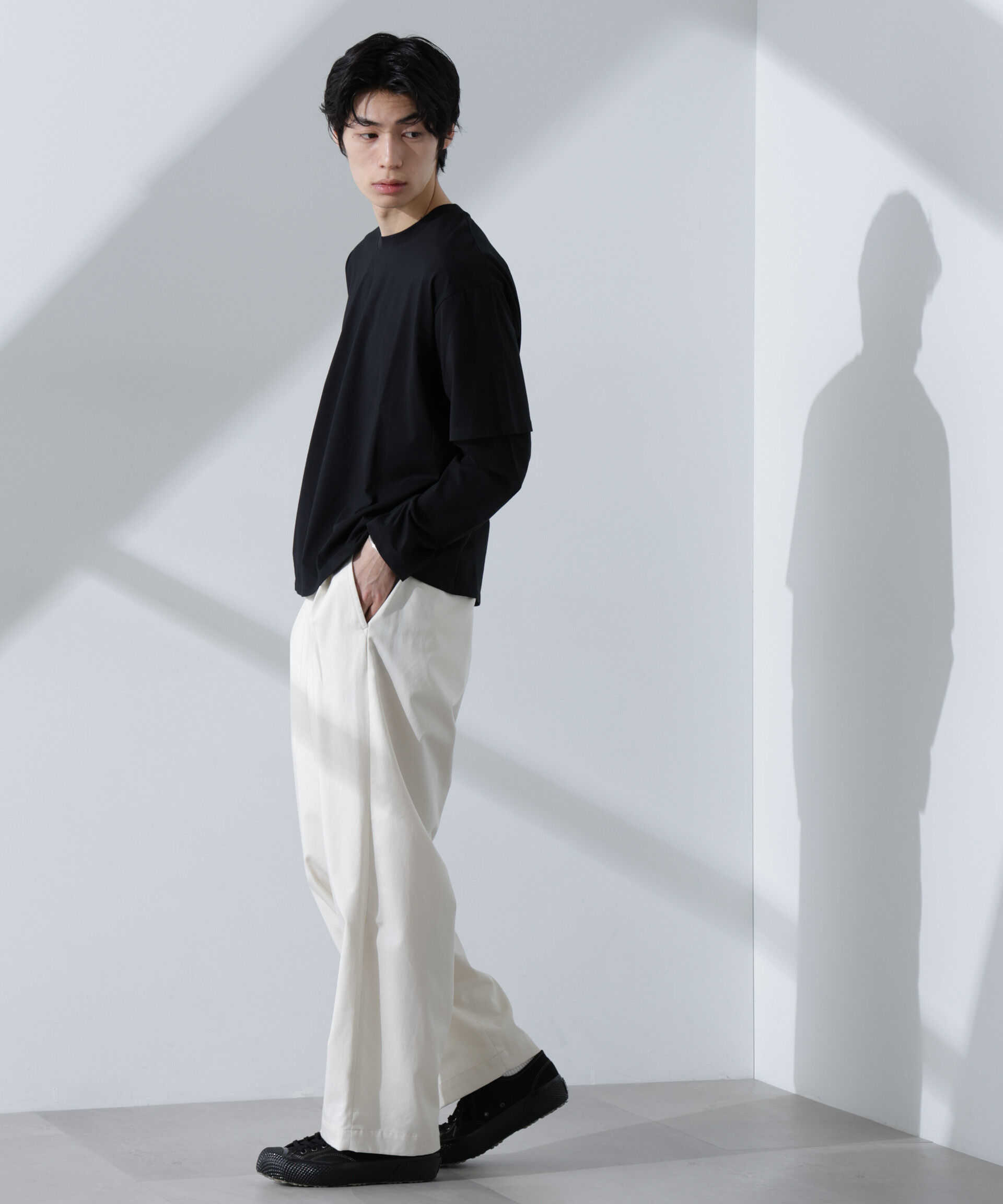 NANO universe「フェイクレイヤードTシャツ 長袖」|Tシャツ・カットソー|