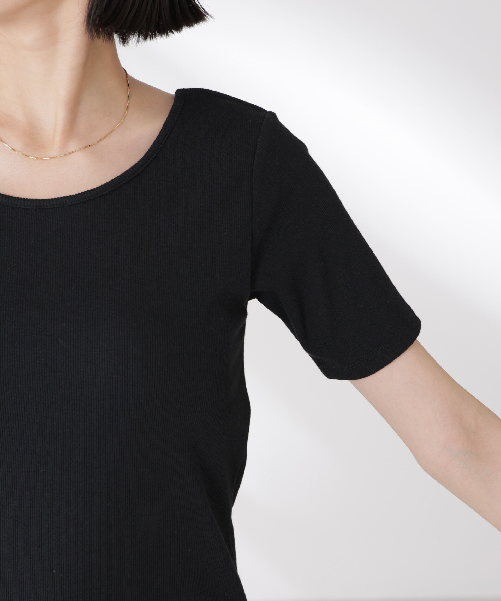 NANO universe「抗菌防臭・接触冷感機能 カップ付きクルーネックトップス」|Tシャツ・カットソー|