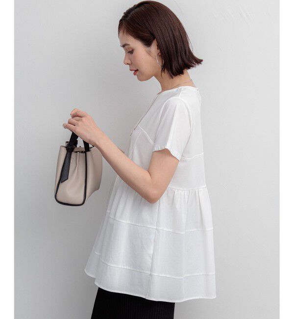 組曲「【ご好評により新色追加/WEB限定】プレーティング天竺ビスチェ風ティアード Tシャツ」|Tシャツ・カットソー|