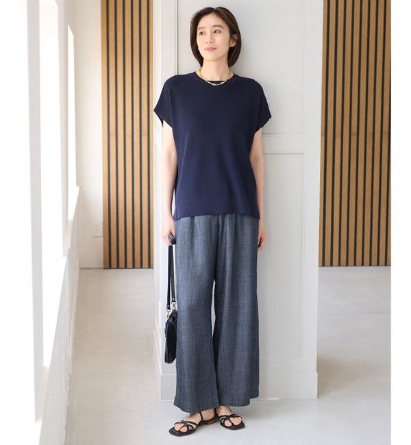 自由区「【洗える・XSサイズあり】テンセルリネンデニムワイド パンツ」|その他|
