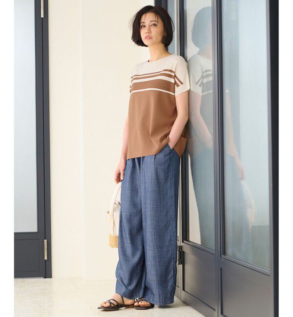 自由区「【洗える・XSサイズあり】テンセルリネンデニムワイド パンツ」|その他|