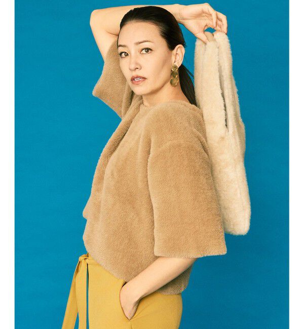 自由区「【カタログ掲載】シェニールボンディング ニット」|ニット・セーター|キャメル