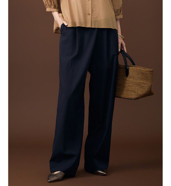 自由区「【SHIHOさん着用・機能性抜群・旬シルエット】ファンクショナルブロード カーブパンツ」|その他|ネイビー