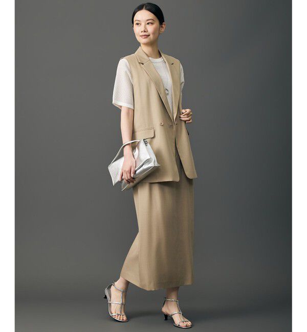 自由区「【SHIHOさん着用・セットアップ対応】ソフトツイルクロス ジレ」|ベスト・ジレ|