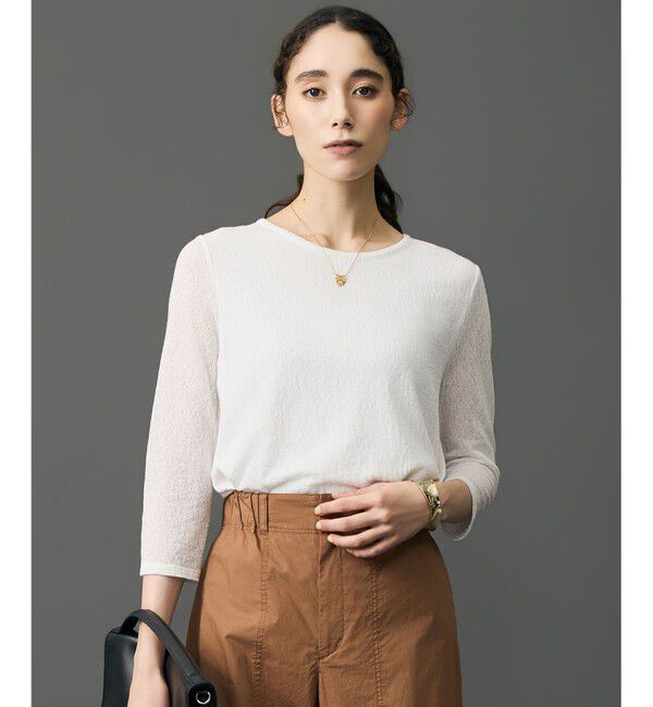 自由区「【着まわし力抜群】レーシージャカード インナー」|Tシャツ・カットソー|オフ