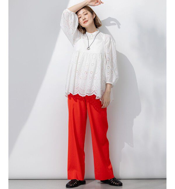 23区「【洗える】コットンエンブロイダリー キャミソール」|シャツ・ブラウス|