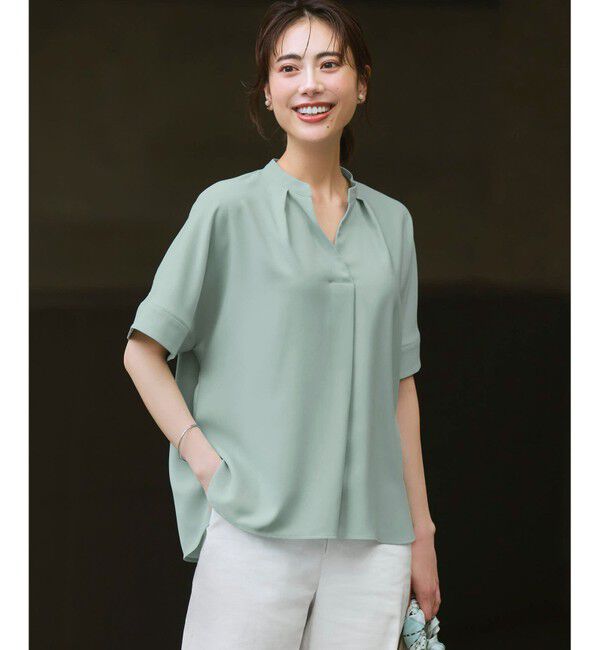 23区「ストレッチジョーゼット キーネック ブラウス」|Tシャツ・カットソー|ﾗｲﾄｸﾞﾘ