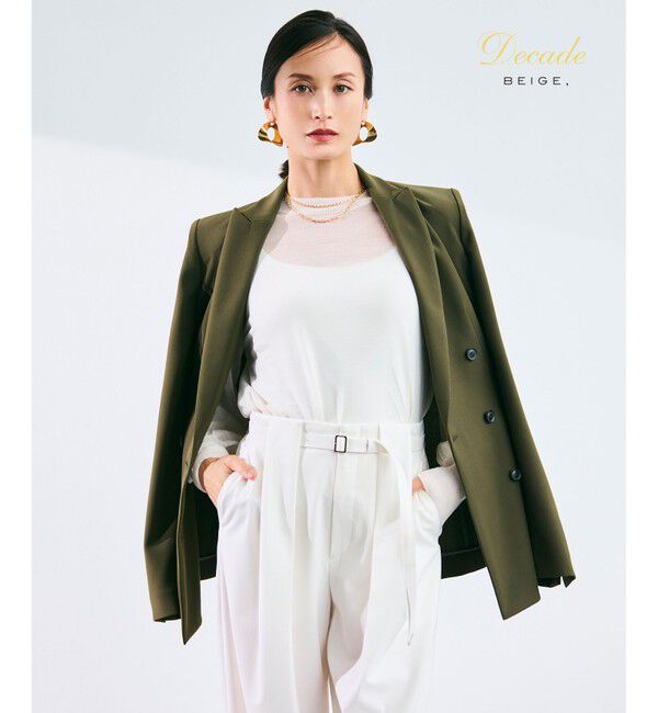 BEIGE,「【洗える】ALAINA / ダブルジャケット」|テーラードジャケット|Khaki