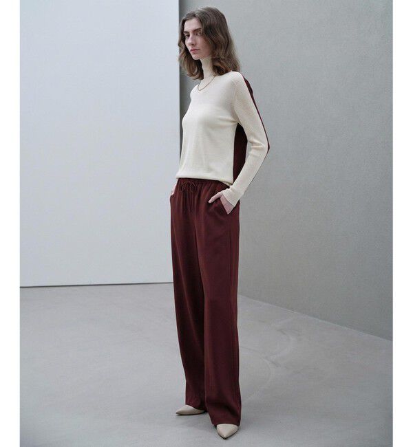 BEIGE,「【ロングセラー・新色追加】FLEUR / バックサテン イージーワイドパンツ」|その他|Bordeaux