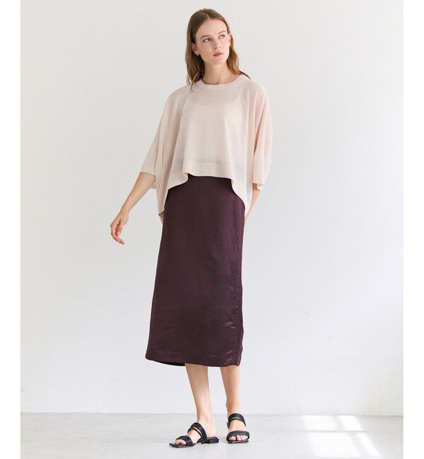 BEIGE,「CASSITER / リネンブレンド サテンスカート」|スカート|