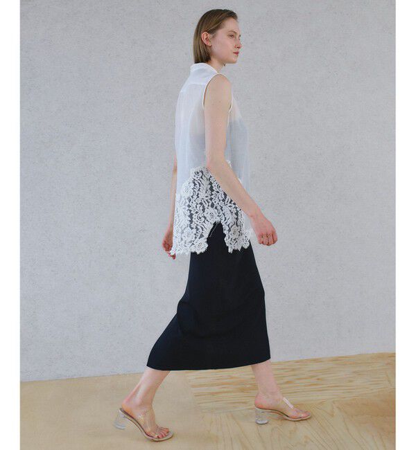 BEIGE,「GALENA / レースコンビ シアーシャツ」|シャツ・ブラウス|