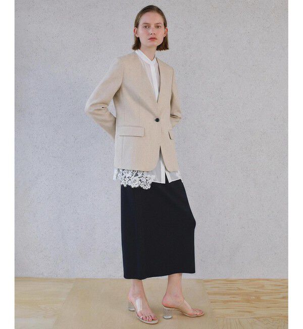 BEIGE,「GALENA / レースコンビ シアーシャツ」|シャツ・ブラウス|