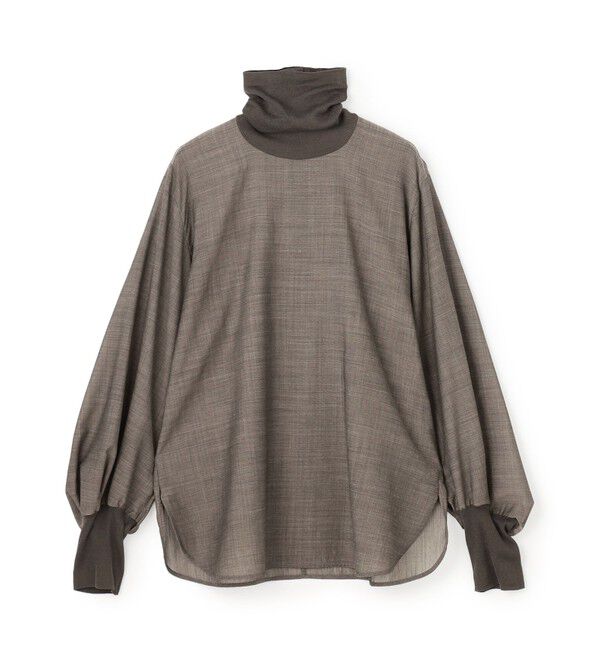 BEIGE,「MOYE / ニットドッキング ロングスリーブブラウス」|シャツ・ブラウス|