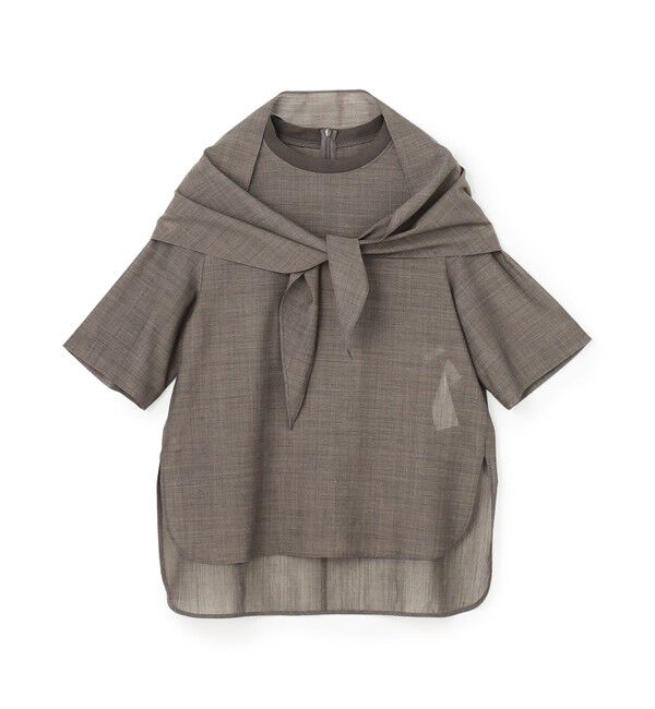 BEIGE,「MOYE / スカーフ付き ハーフスリーブブラウス」|シャツ・ブラウス|