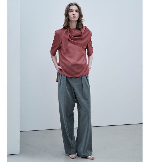 BEIGE,「MOYE / スカーフ付き ハーフスリーブブラウス」|シャツ・ブラウス|