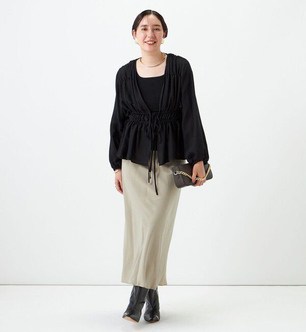 NOLLEY'S「ウォッシャブルドビーボイルストライプ羽織ブラウス」|シャツ・ブラウス|