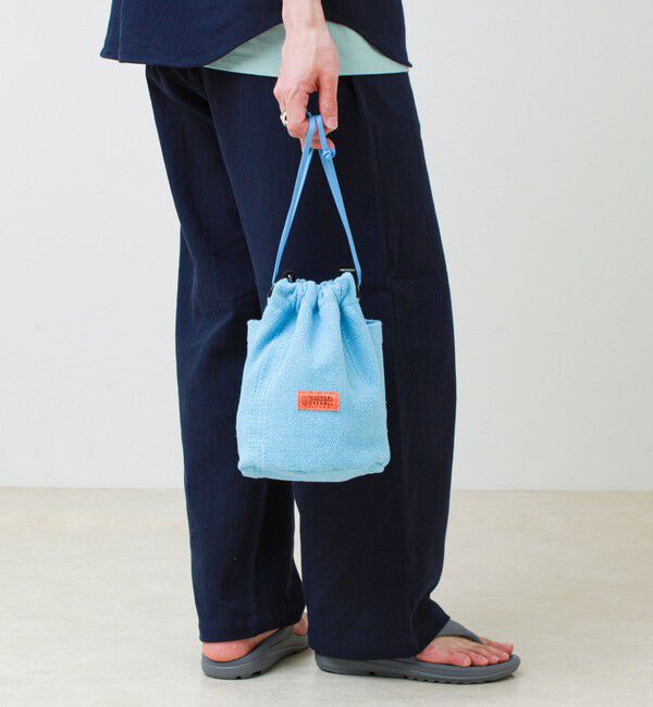 GLOSTER「【UNIVERSAL OVERALL】Summer knit purse」|ショルダー・メッセンジャー|サックス