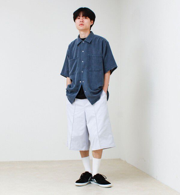 GLOSTER「【セットアップ対応】麻調ウォッシュ ショートスリーブシャツ」|シャツ・ブラウス|