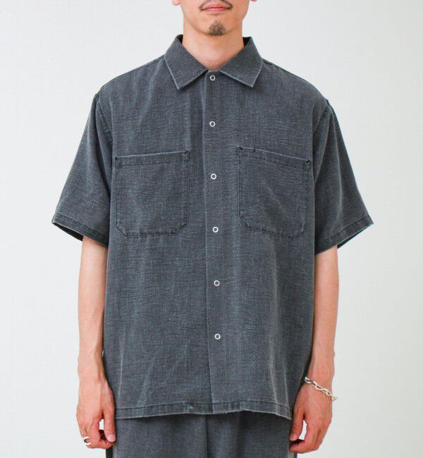 GLOSTER「【セットアップ対応】麻調ウォッシュ ショートスリーブシャツ」|シャツ・ブラウス|