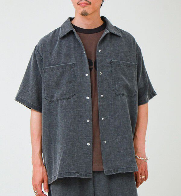 GLOSTER「【セットアップ対応】麻調ウォッシュ ショートスリーブシャツ」|シャツ・ブラウス|