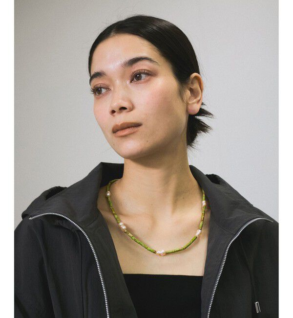 SALON adam et rope'「【Raponesa General Store（レポネサジェネラルストア）】LONG THREAD COLLECTION/necklace」|ネックレス|グリーンサブ(35)