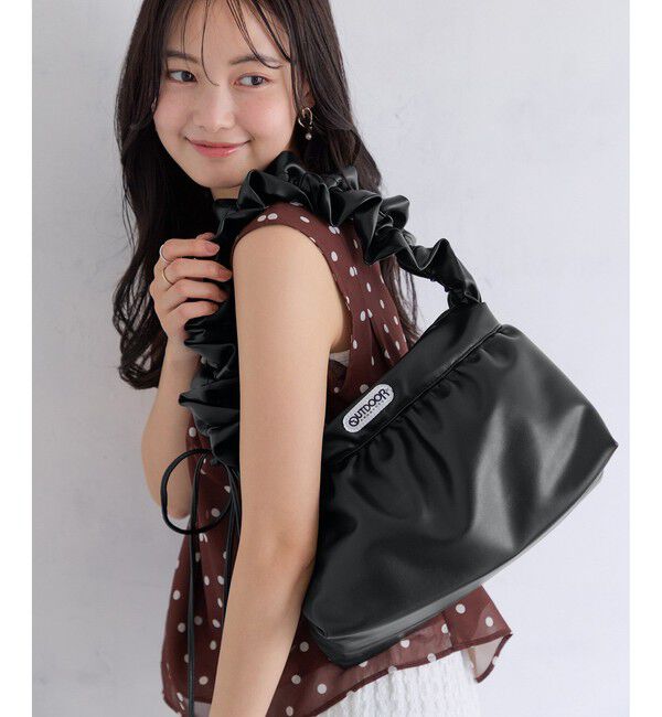 VIS「【OUTDOOR PRODUCTS】VIS別注 スエード ＆ 合皮 フリル ショルダーバッグ / WEB限定カラー」|ショルダー・メッセンジャー|