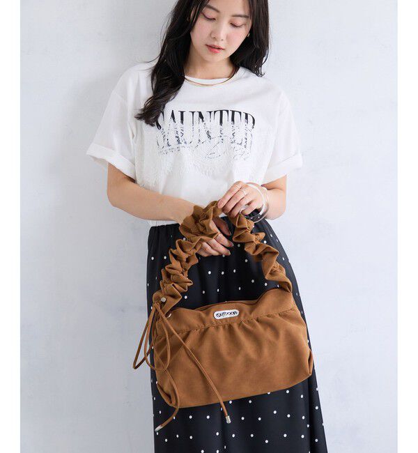 VIS「【OUTDOOR PRODUCTS】VIS別注 スエード ＆ 合皮 フリル ショルダーバッグ / WEB限定カラー」|ショルダー・メッセンジャー|