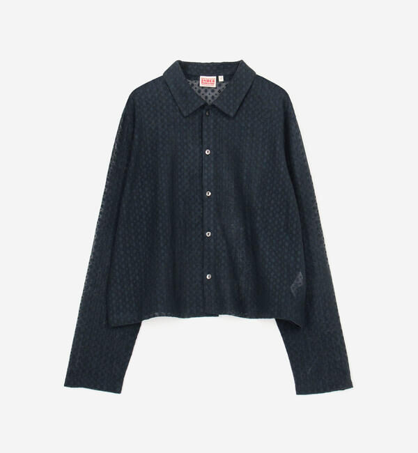  「INDIA INDUSTRY | ドットレース シャツカーディガン WOMEN」|シャツ・ブラウス|NAVY系1